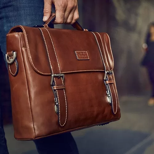 Bag made from leather material